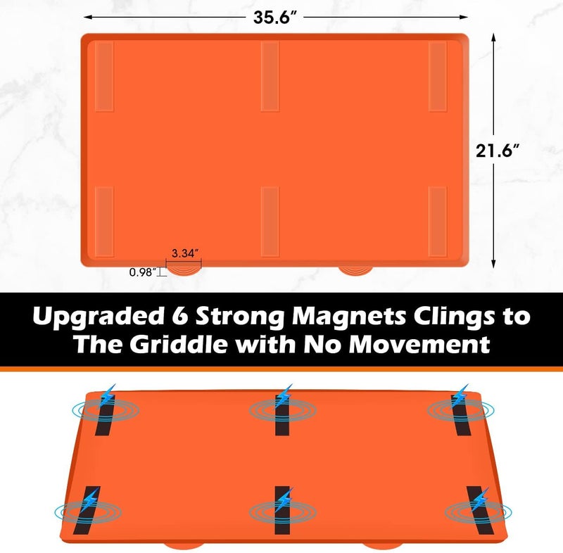 Hydream 36" Griddle Mat Silicone for Blackstone, Magnetic Protective Cover Mats Blackstone Griddle Top Covers for Blackstone Protector Outdoor-Orange - Image 2